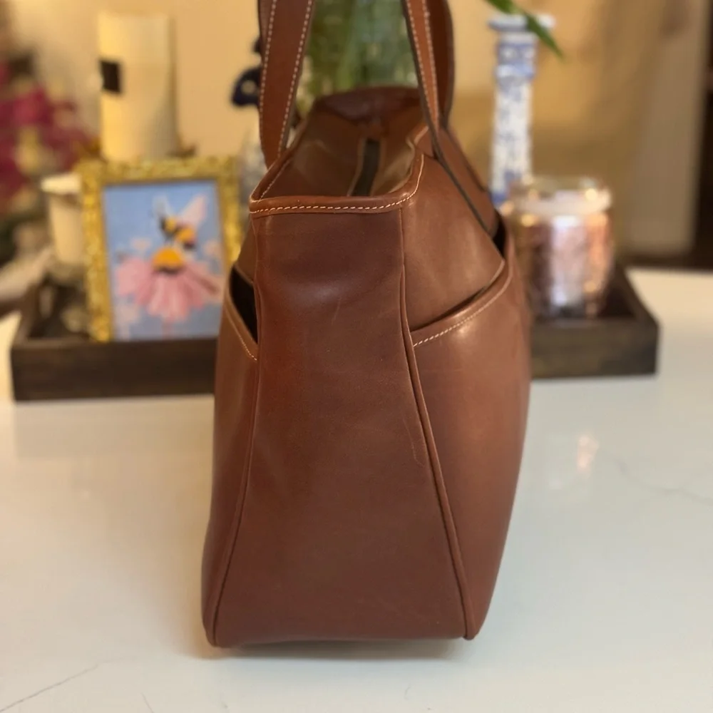 🤎 LEVENGER MADE IN ENGLAND BROWN LEATHER TOTE BAG! - Picture 5 of 10